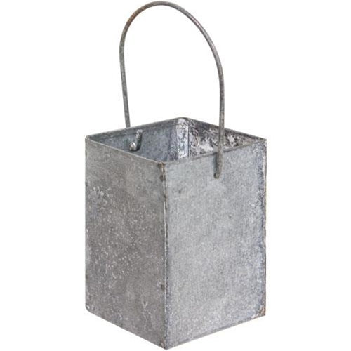 Washed Tin Mini Tall Catch All with a Handle