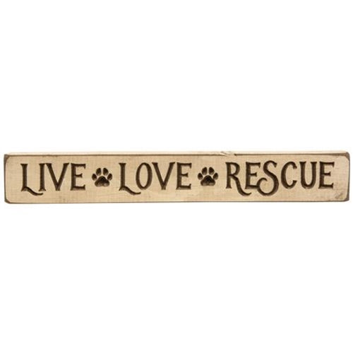 Live, Love, Rescue Engraved Block