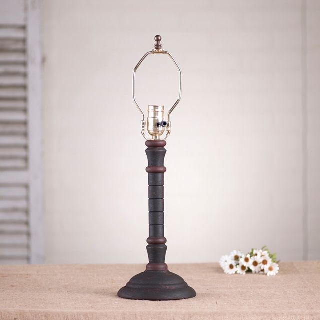 Gatlin Lamp Base in Hartford Black with Red Stripe