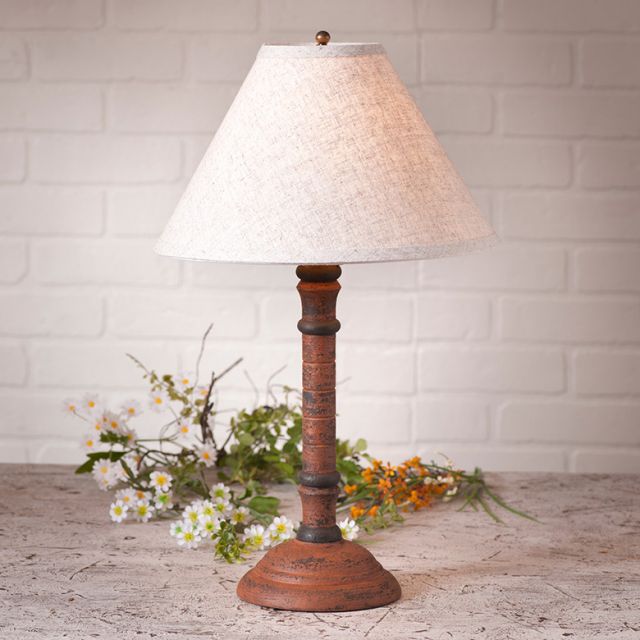 Gatlin Lamp in Hartford Pumpkin with Linen Ivory Shade