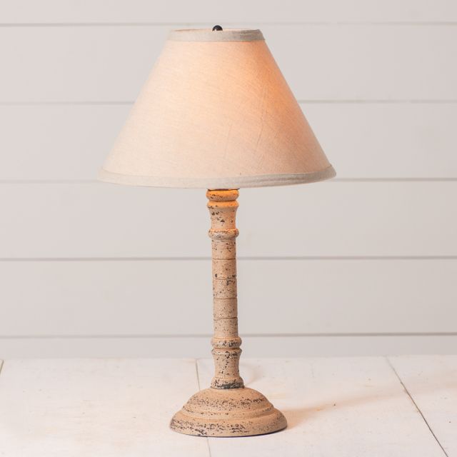 Gatlin Wood Table Lamp in Hartford Buttermilk with Ivory Linen Shade