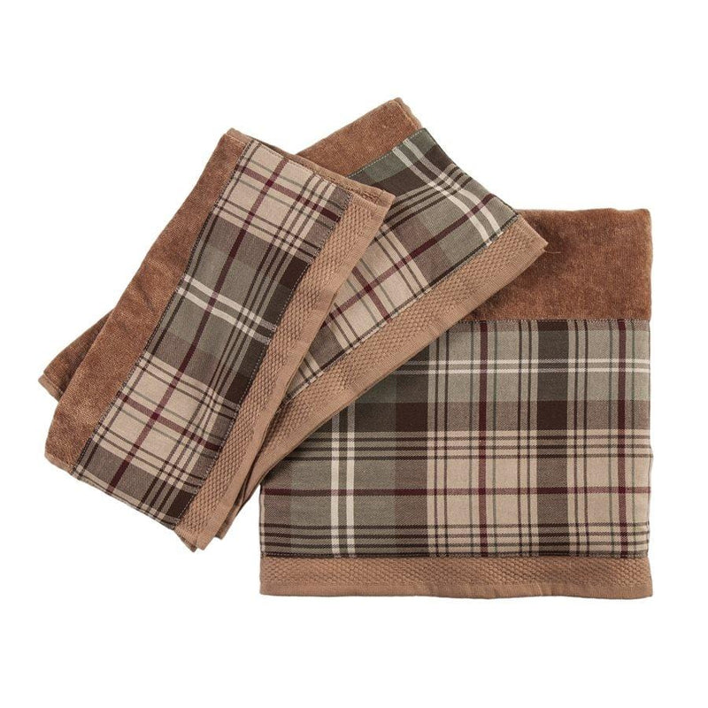 HUNTSMAN PLAID 3PC TOWEL SET, MOCHA