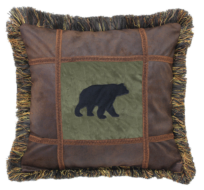 Bear on Pine Pillow
