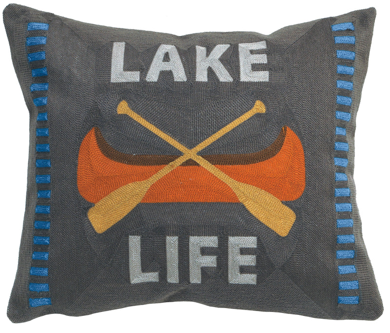 Lake Life Chain Stitch Pillow