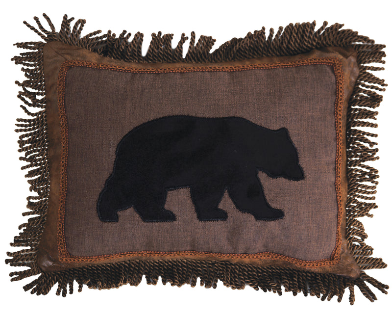 Black Bear Fringe Throw Pillow