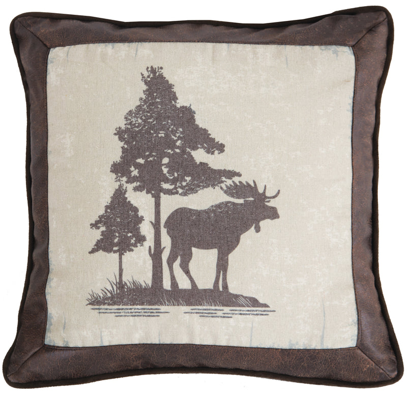 Vintage Moose Throw Pillow