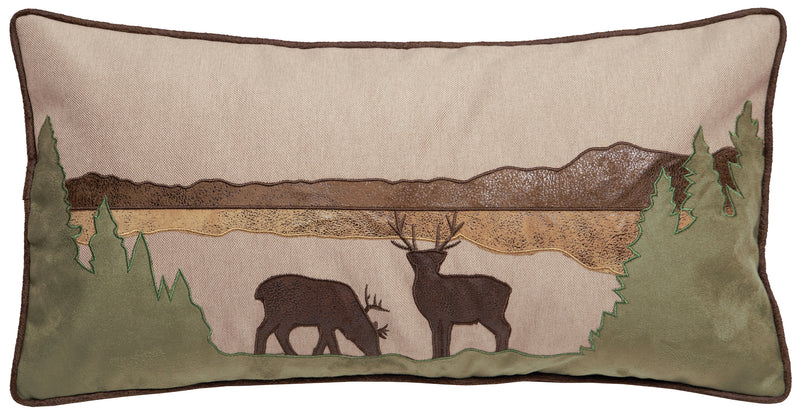 Deer Scene Throw Pillow