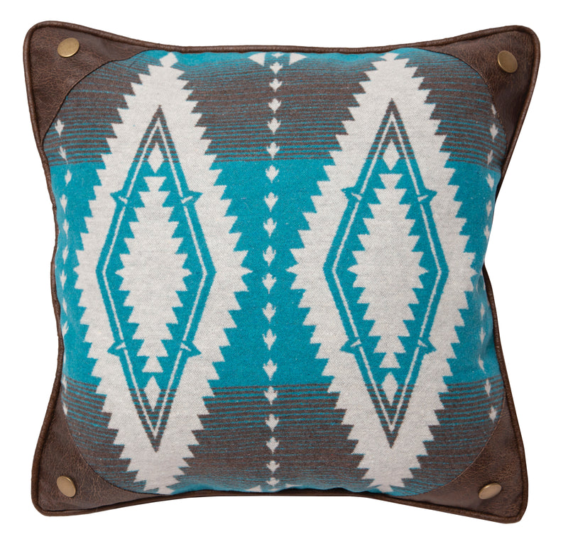 Turquoise Earth Diamond Throw Pillow