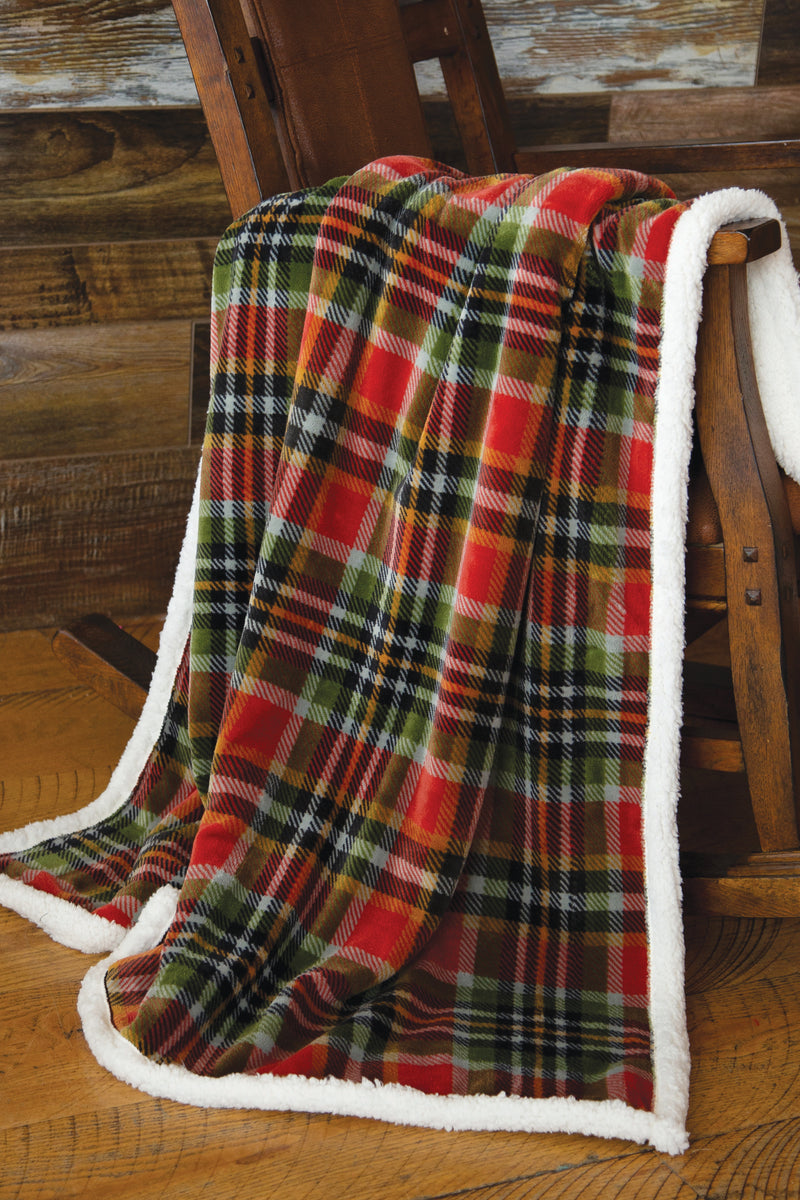 Rust & Sage Sherpa Throw Blanket
