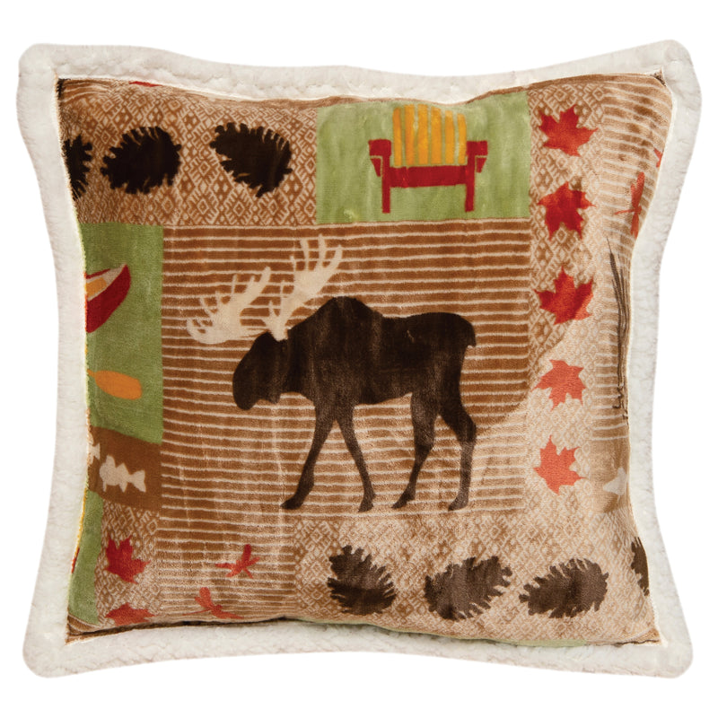 Great Lakes Rustic Plush Sherpa Throw Pillow