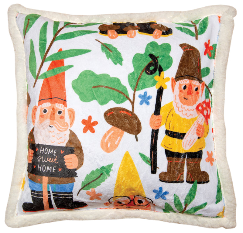 Gnomes Plush Sherpa Throw Pillow