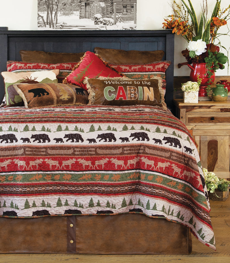 Cabin & Lodge Stripe Quilt Bedding Set