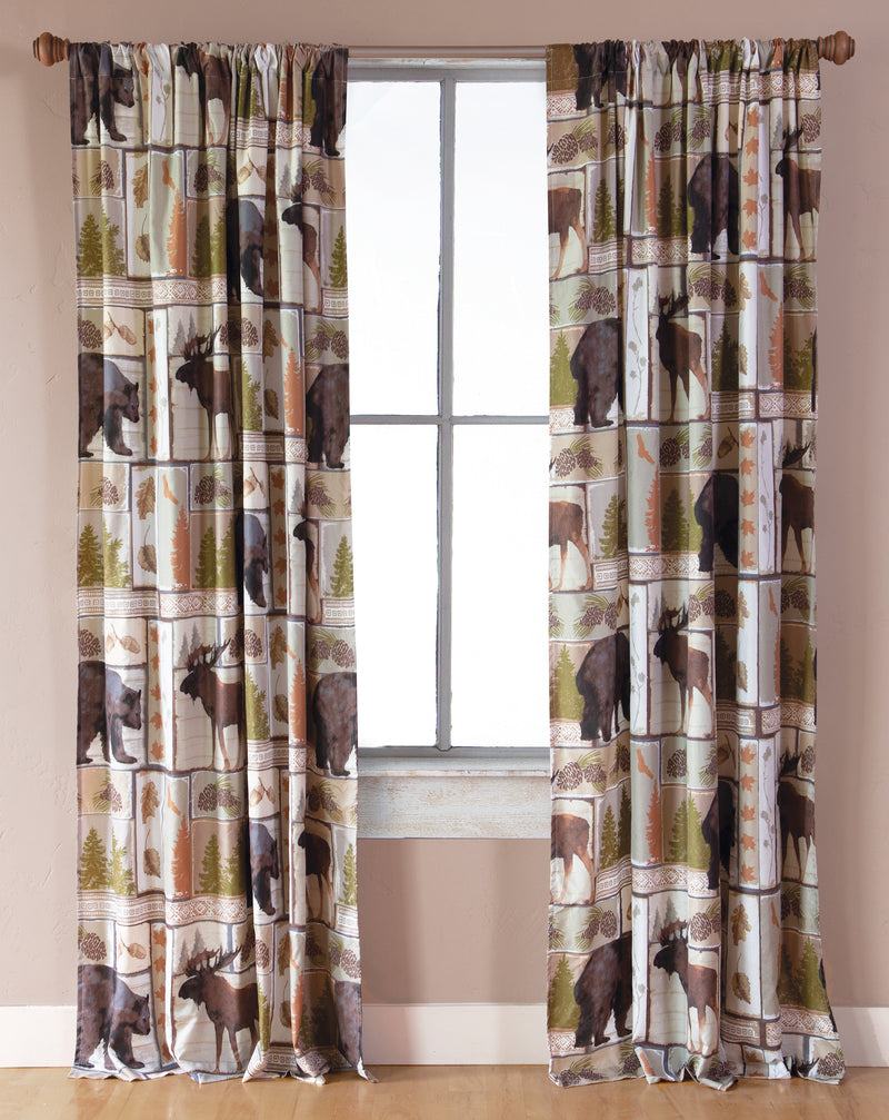 Vintage Lodge Curtain Panels