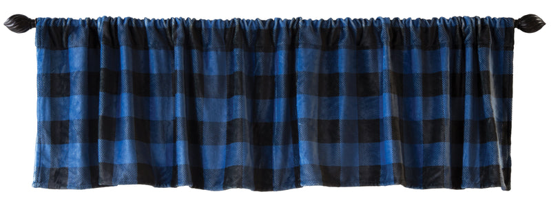 Wrangler Blue Lumberjack Buffalo Plaid Window Valance
