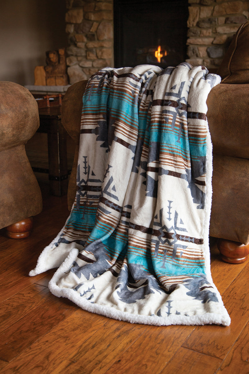 Wrangler Lone Mountain Sherpa Throw Blanket
