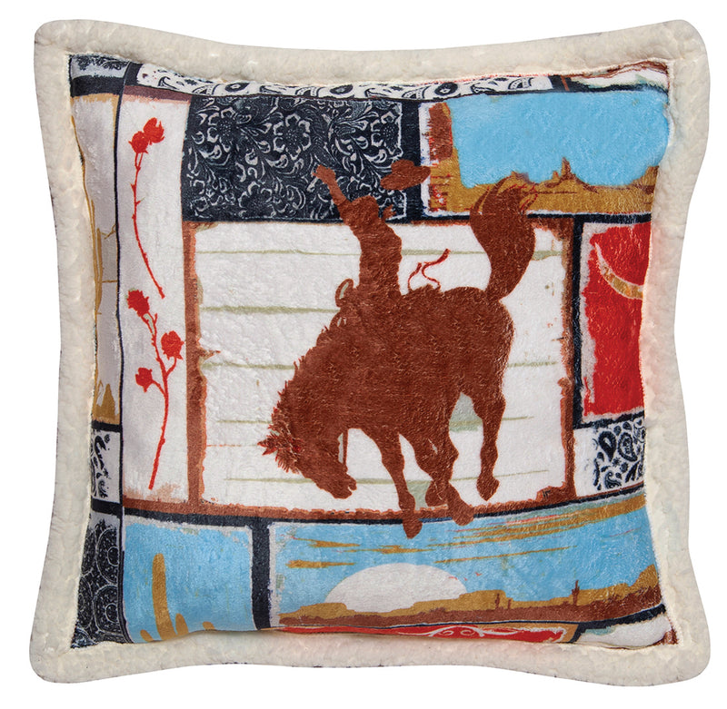 Wrangler Vintage Western Sherpa Throw Pillow