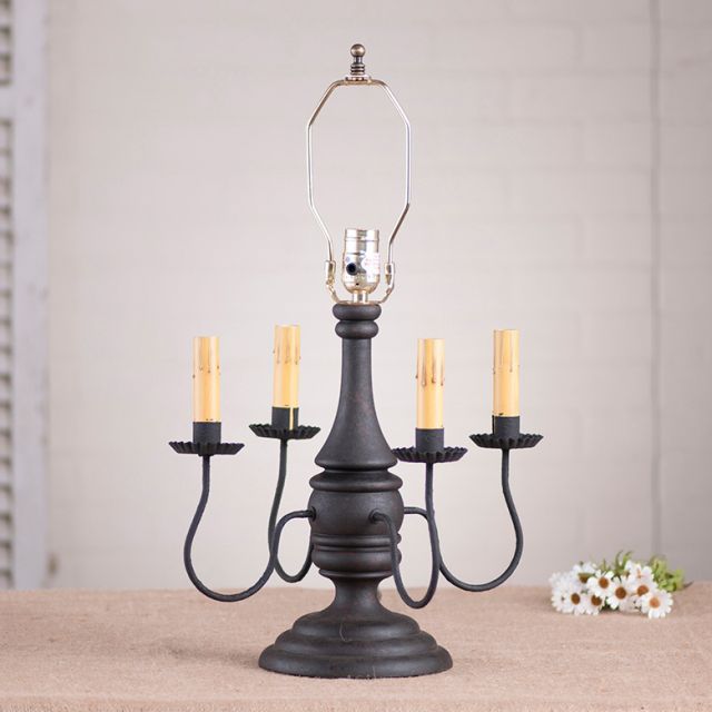 Jamestown Lamp Base in Hartford Black over Red