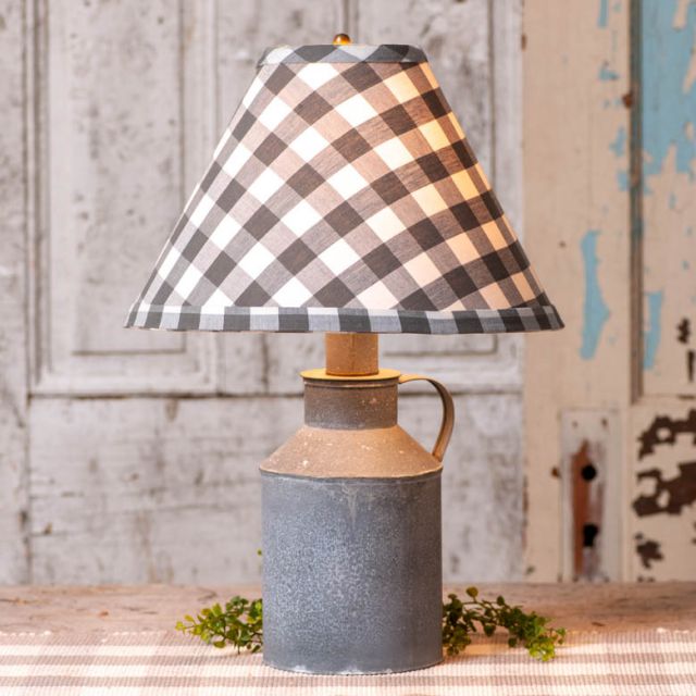 Jug Lamp with Gray Check Shade