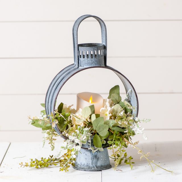 Open Lantern in Weathered Zinc