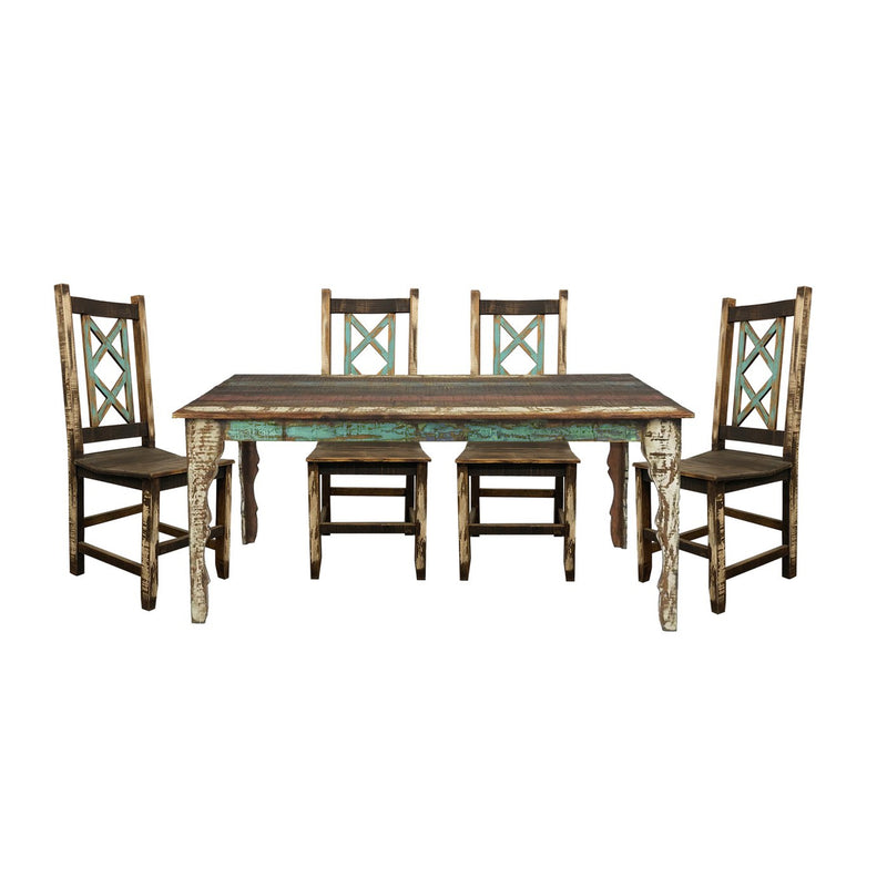 Cabana 6' Rustic Dining Table and 6 Cabana Rustic Chairs