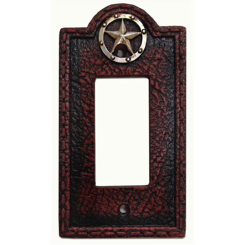 LEATHER GRAIN SINGLE ROCKER WALL SWITCH PLATE