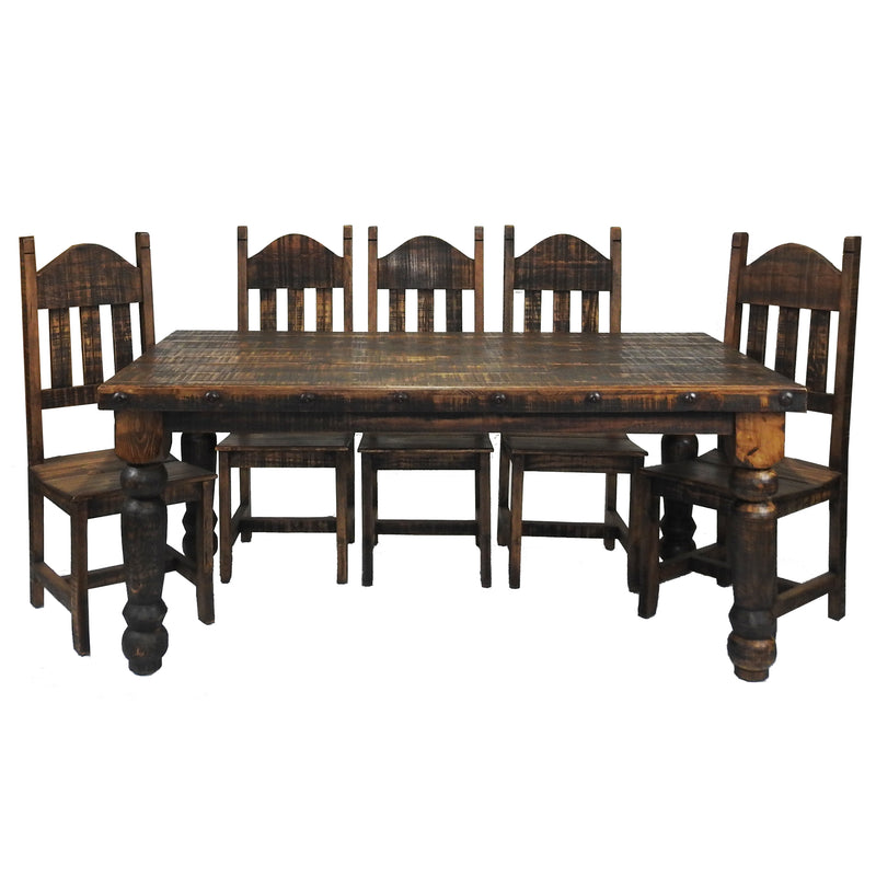 Oasis 6' Dining Table and 6 Oasis Chair (Wood Seat)