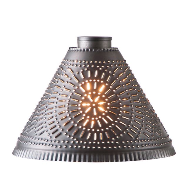 Large Franklin Light Shade with Chisel Design in Kettle Black