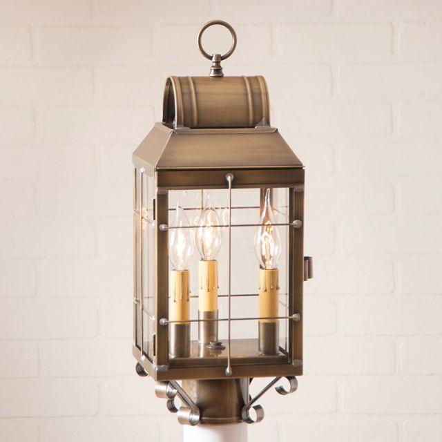 Martha's Post Lantern in Weathered Brass