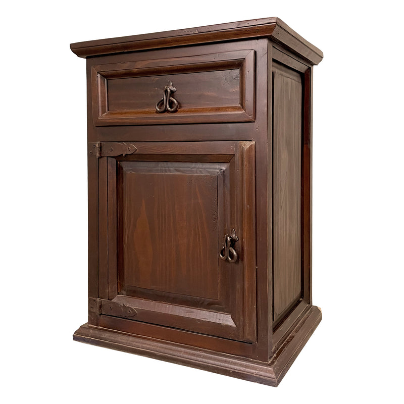 Traditional Small Rustic Nightstand in Mesquite Finish