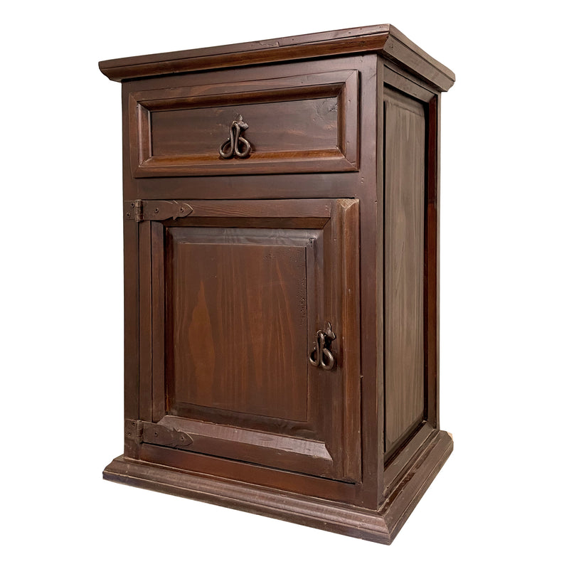 Traditional Small Nightstand in Mesquite Finish