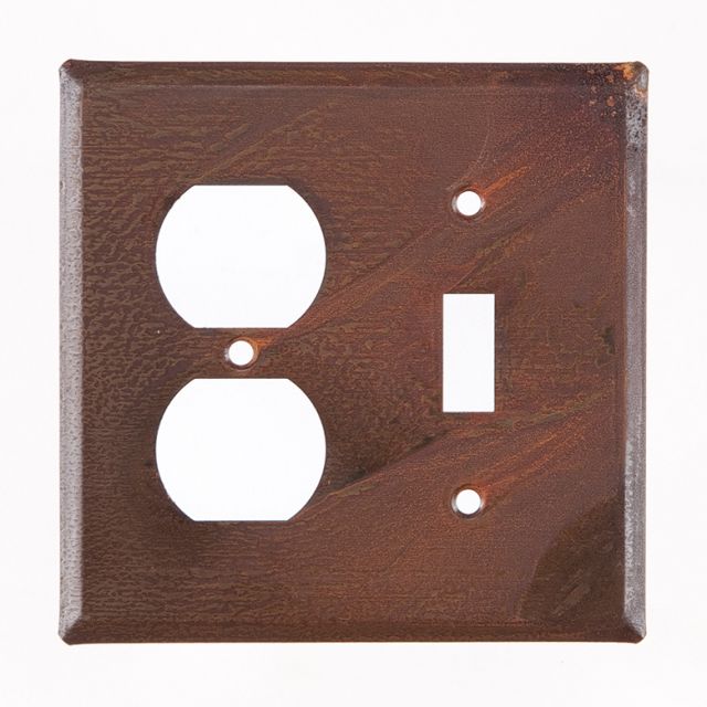 Outlet and Switch Cover Unpierced in Rustic Tin