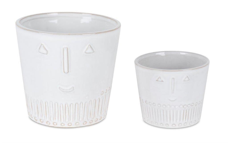 Decorative Porcelain Face Pots (Set of 2)