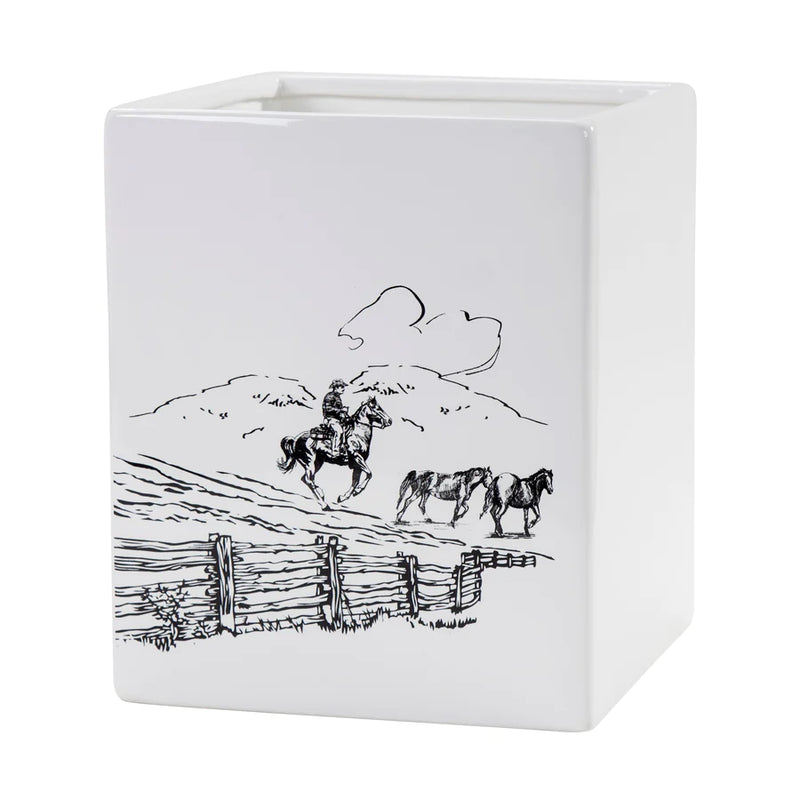 RANCH LIFE CERAMIC WASTEBASKET