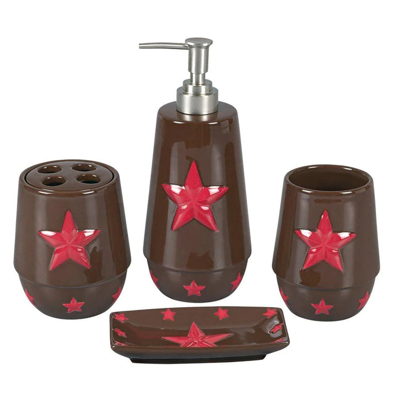 RED STAR 9PC BATH ACCESSORY AND TOWEL SET