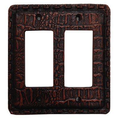 RESIN GATOR DOUBLE ROCKER WALL SWITCH PLATE