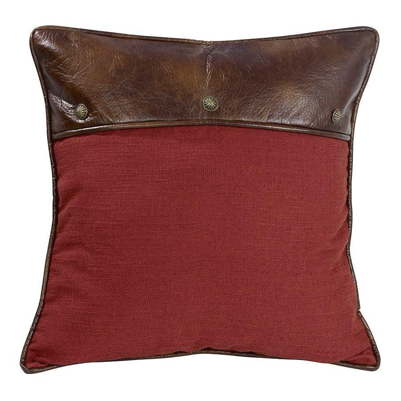 RUIDOSO RED LEATHER & CONCHO EURO SHAM