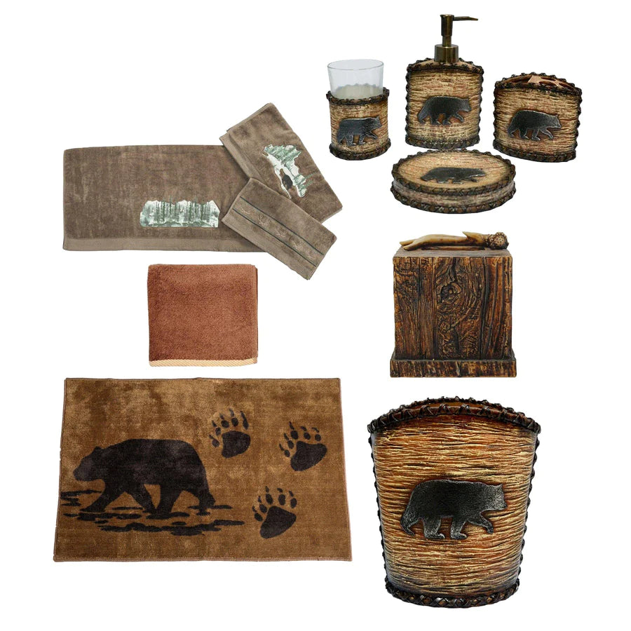 RUSTIC BEAR 14PC BATH ACCESSORY AND JOSHUA TOWEL SET
