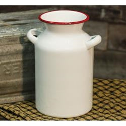 Red Rim Enamel Milk Can