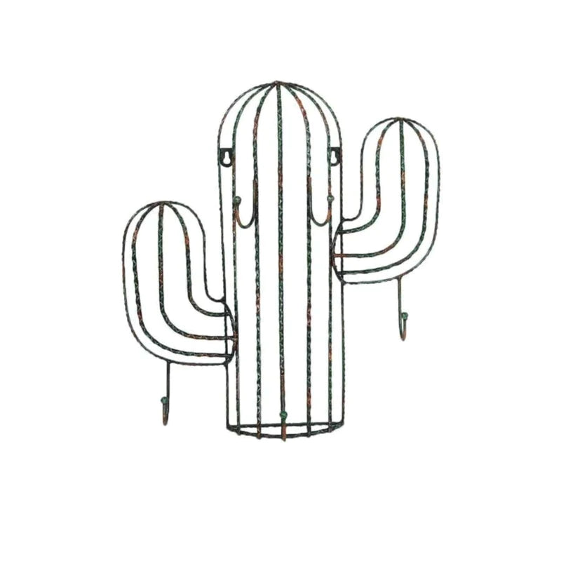 SAGUARO CACTUS WALL HANGING W/ HOOKS