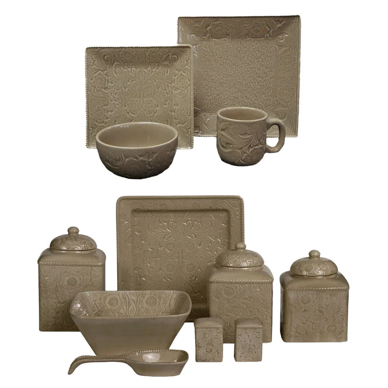 SAVANNAH 24PC DINNERWARE AND CANISTER SET