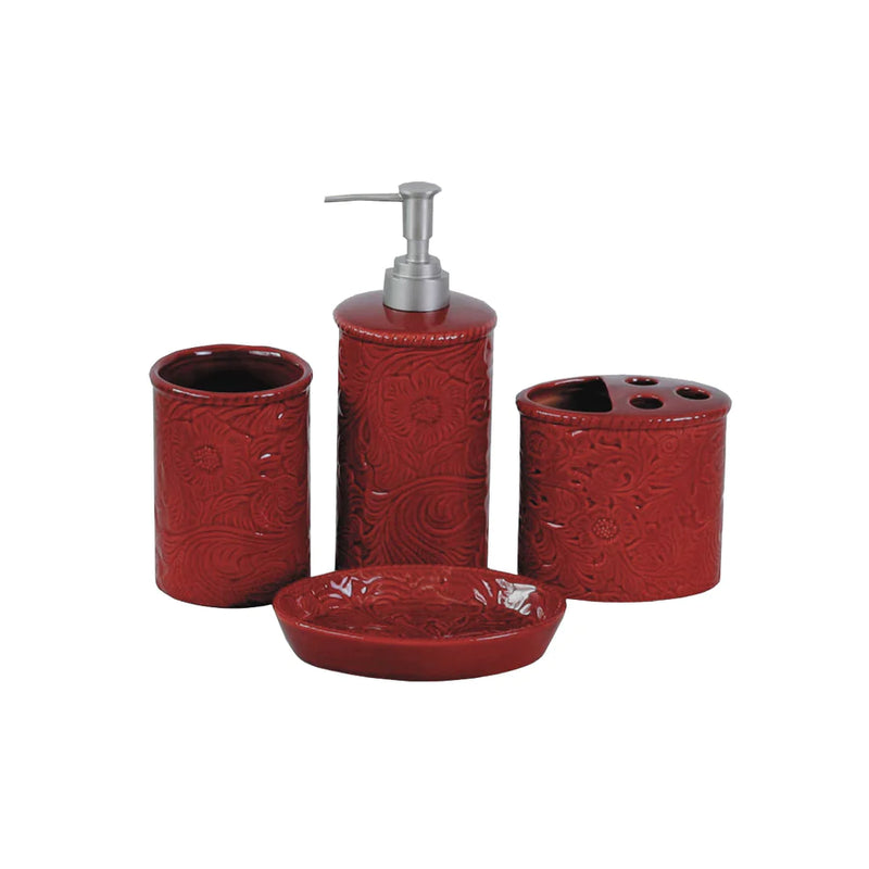 SAVANNAH 4PC BATH COUNTERTOP ACCESSORY SET