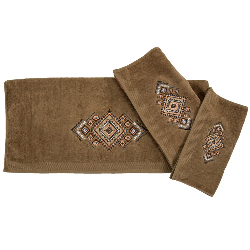 SEDONA AZTEC 3PC BATH TOWEL SET, MOCHA