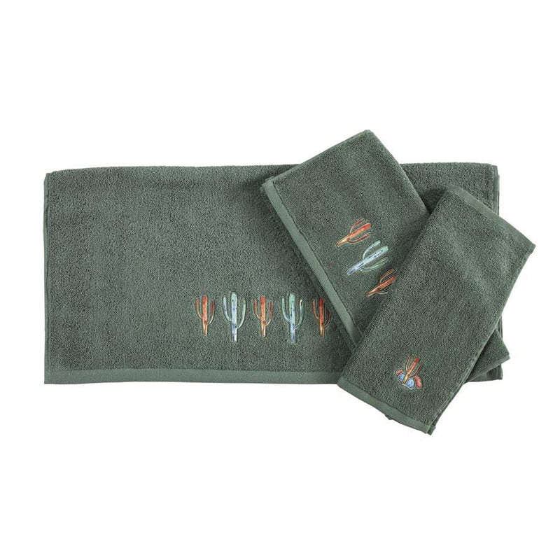 SERAPE CACTUS 3-PC BATH TOWEL SET, TURQUOISE