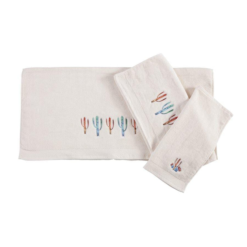 SERAPE CACTUS 3PC BATH TOWEL SET, CREAM