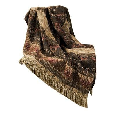 SIERRA RED, BROWN & TAN CHENILLE THROW BLANKET