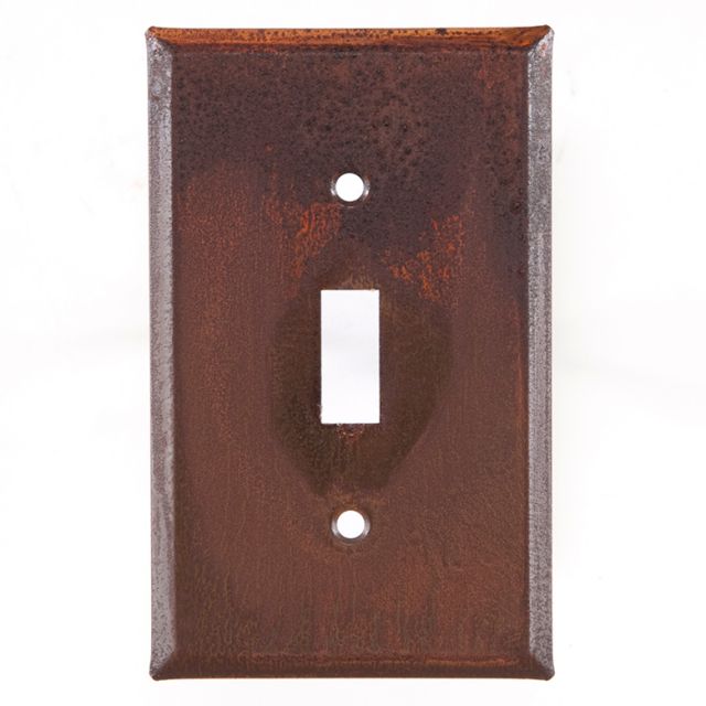 Single Switch Cover Unpierced in Rustic Tin