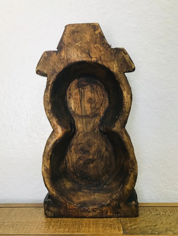 Snowman Wood Bowl Natural