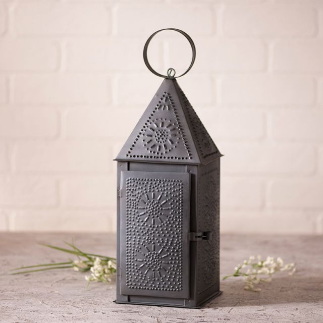 Square Lantern in Smokey Black
