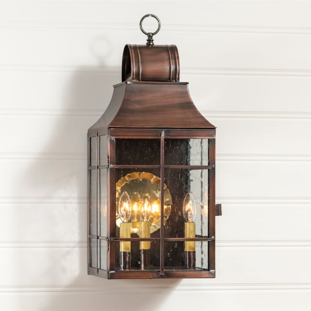 Stenton Outdoor Wall Light in Solid Antique Copper - 3 Light
