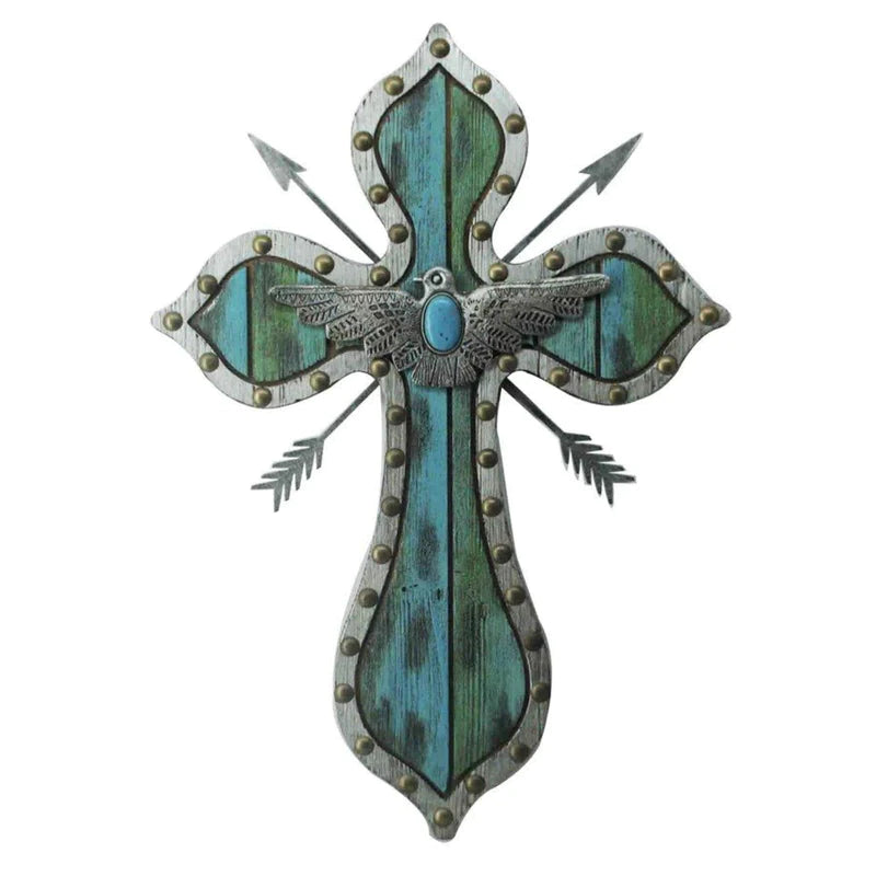 THUNDERBIRD ARROW TURQUOISE CROSS WALL ART